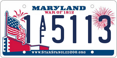 MD license plate 1AF5113