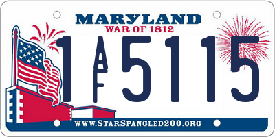 MD license plate 1AF5115