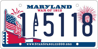 MD license plate 1AF5118