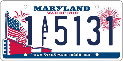 MD license plate 1AF5131