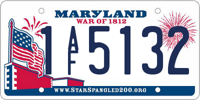 MD license plate 1AF5132