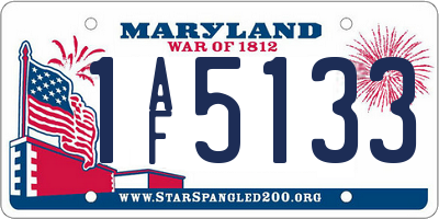 MD license plate 1AF5133