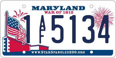 MD license plate 1AF5134