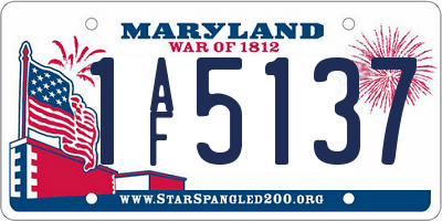 MD license plate 1AF5137