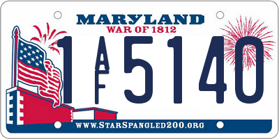 MD license plate 1AF5140