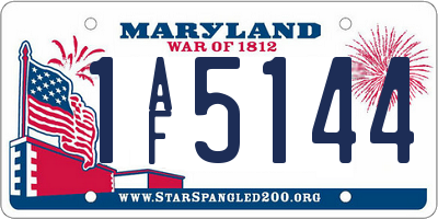 MD license plate 1AF5144