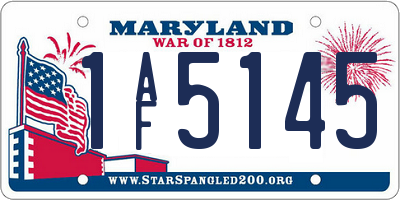MD license plate 1AF5145