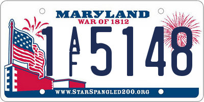 MD license plate 1AF5148