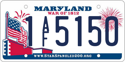 MD license plate 1AF5150