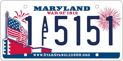 MD license plate 1AF5151