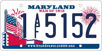 MD license plate 1AF5152