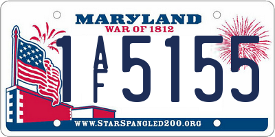 MD license plate 1AF5155