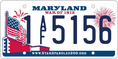 MD license plate 1AF5156