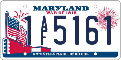 MD license plate 1AF5161