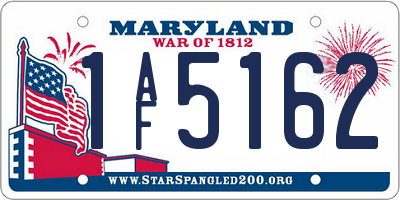 MD license plate 1AF5162
