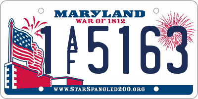 MD license plate 1AF5163