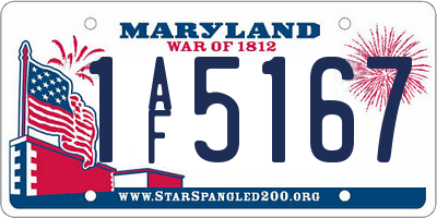 MD license plate 1AF5167