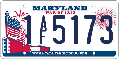 MD license plate 1AF5173