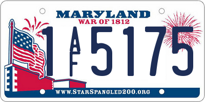 MD license plate 1AF5175