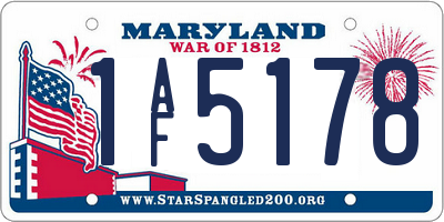 MD license plate 1AF5178
