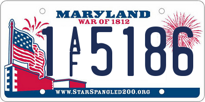 MD license plate 1AF5186
