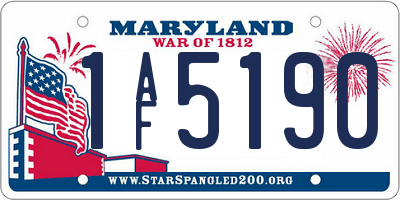 MD license plate 1AF5190
