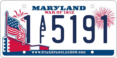 MD license plate 1AF5191