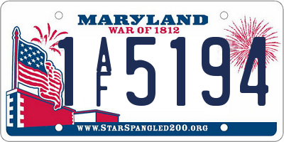 MD license plate 1AF5194