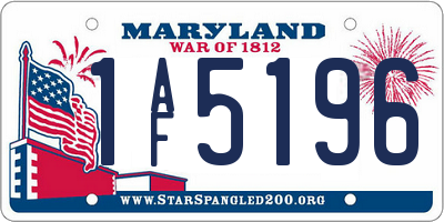 MD license plate 1AF5196