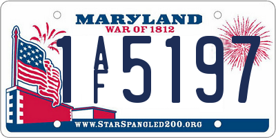 MD license plate 1AF5197