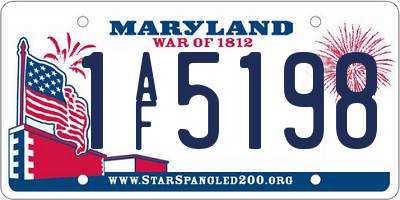 MD license plate 1AF5198