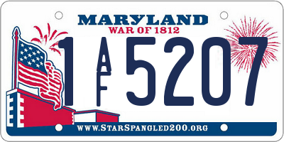 MD license plate 1AF5207
