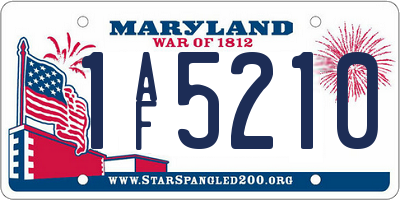 MD license plate 1AF5210