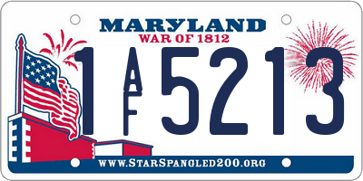 MD license plate 1AF5213