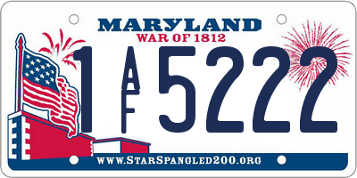 MD license plate 1AF5222