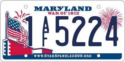 MD license plate 1AF5224