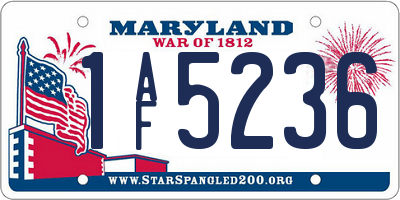 MD license plate 1AF5236