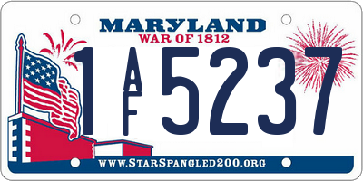 MD license plate 1AF5237