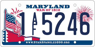 MD license plate 1AF5246
