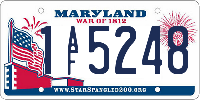 MD license plate 1AF5248