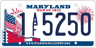 MD license plate 1AF5250