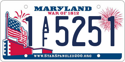 MD license plate 1AF5251