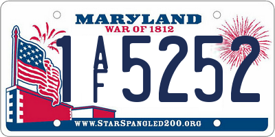 MD license plate 1AF5252