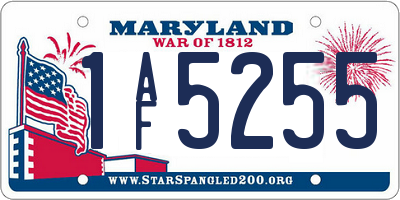 MD license plate 1AF5255