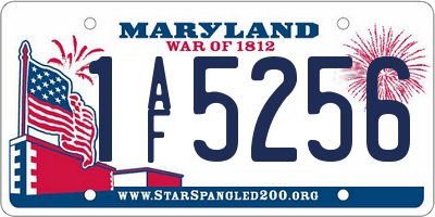 MD license plate 1AF5256