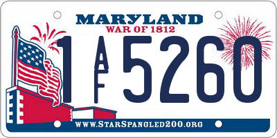 MD license plate 1AF5260