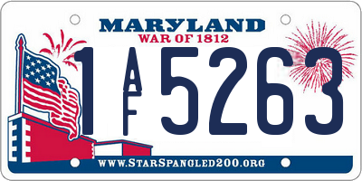 MD license plate 1AF5263