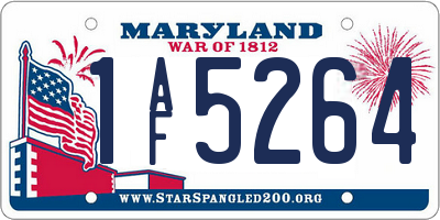 MD license plate 1AF5264