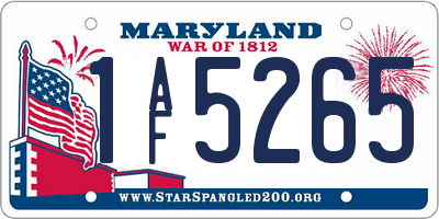 MD license plate 1AF5265