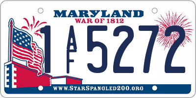 MD license plate 1AF5272